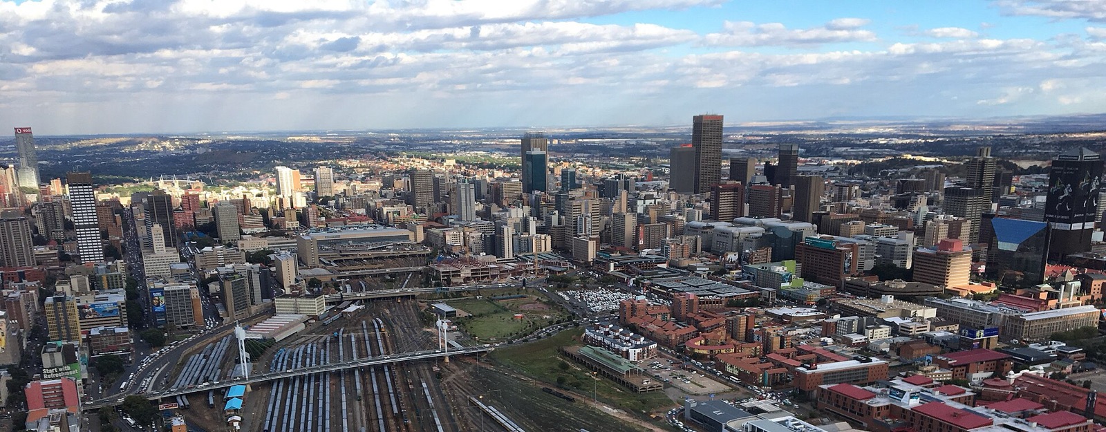 Aerial view of the Johannesburg central business district