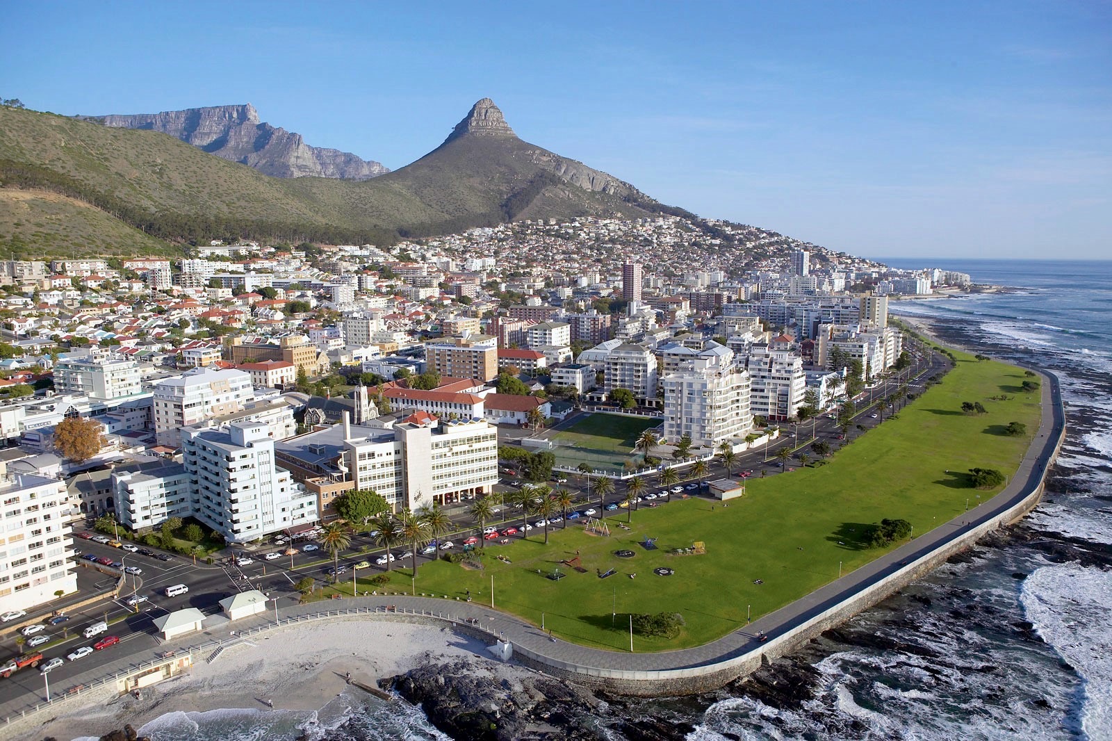 Aerial view of Sea Point, Cape Town